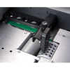 Powerful air suction feed table handles a variety of coated or non-coated stock, aligning the sheets prior to folding